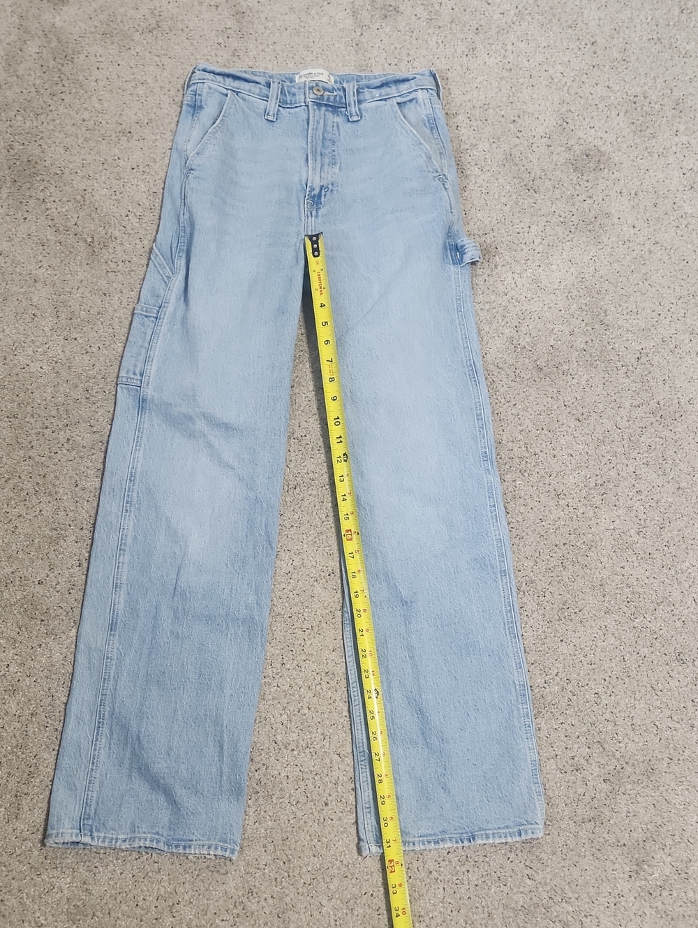 Abercrombie & Fitch The 90s Relaxed High Rise Carpenter Style Size 26/2R - Picture 10 of 11